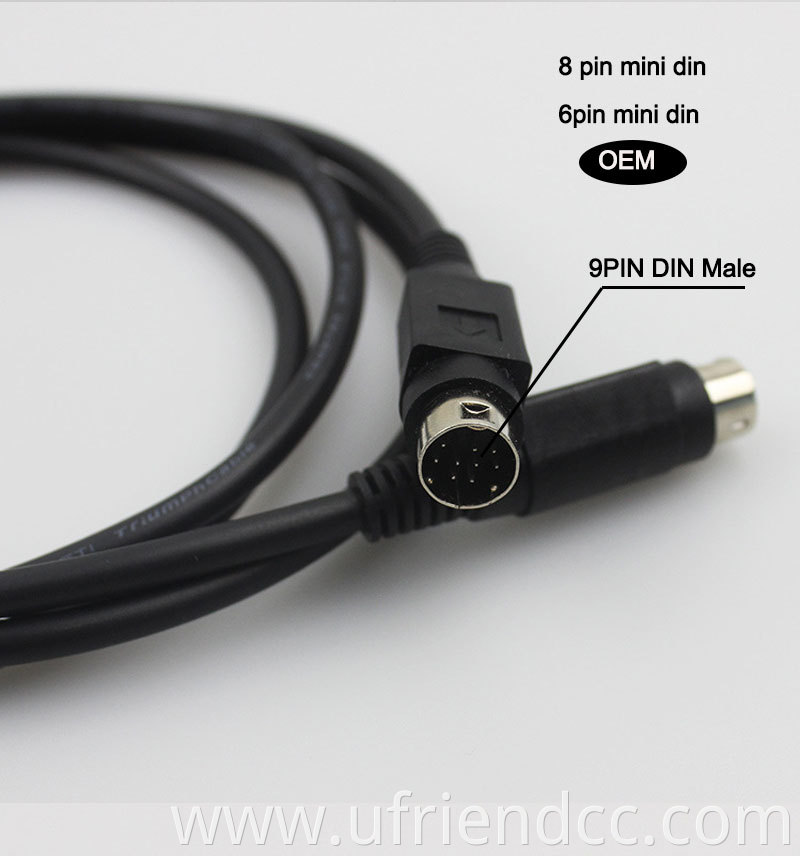 High Quality OEM Manufacture Unibody 1M/2M Stereo 5/8/10/13 Pin Mini Din Cable